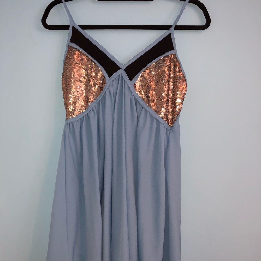 Sparkly Blue Babydoll Dress - Picture 3 of 5